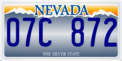 NV license plate 07C872