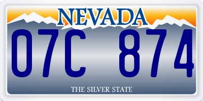 NV license plate 07C874