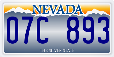 NV license plate 07C893