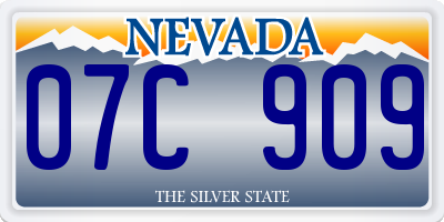 NV license plate 07C909