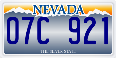 NV license plate 07C921