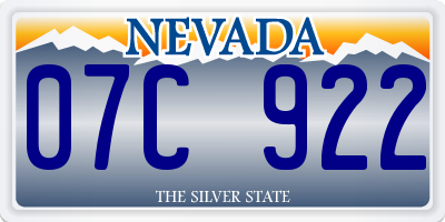 NV license plate 07C922