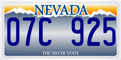NV license plate 07C925