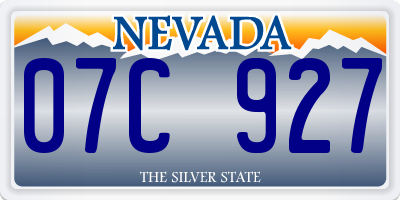 NV license plate 07C927
