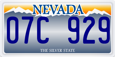 NV license plate 07C929