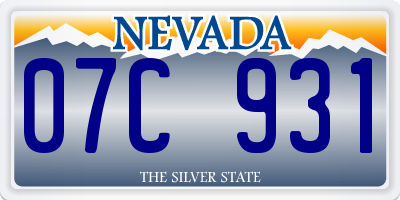 NV license plate 07C931