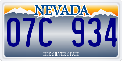 NV license plate 07C934