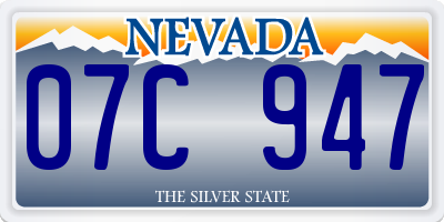 NV license plate 07C947