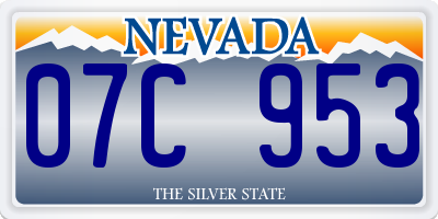 NV license plate 07C953