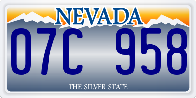 NV license plate 07C958