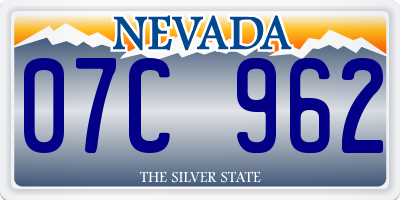 NV license plate 07C962