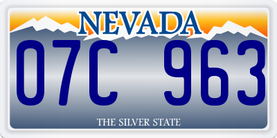 NV license plate 07C963