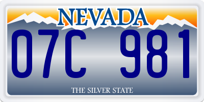 NV license plate 07C981