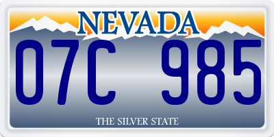 NV license plate 07C985