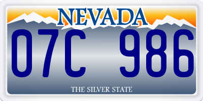 NV license plate 07C986