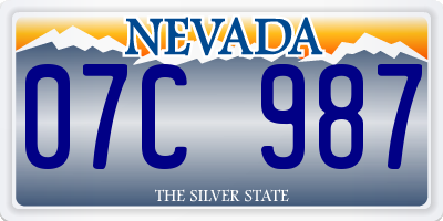 NV license plate 07C987