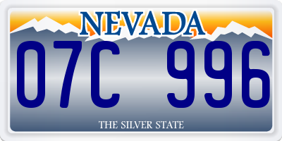 NV license plate 07C996