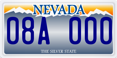 NV license plate 08A000