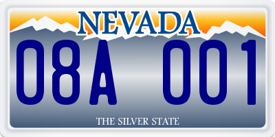 NV license plate 08A001