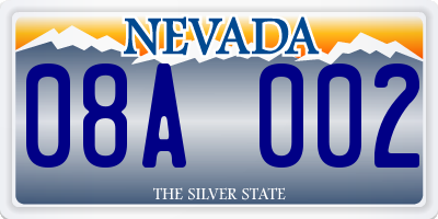 NV license plate 08A002