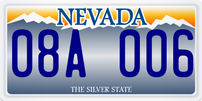 NV license plate 08A006