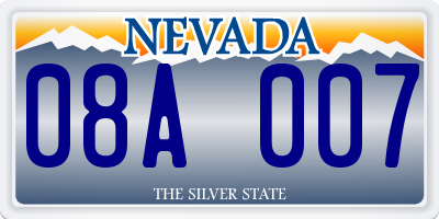 NV license plate 08A007