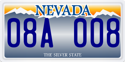 NV license plate 08A008