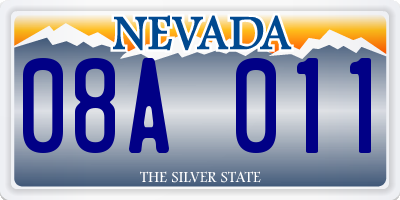 NV license plate 08A011