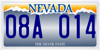 NV license plate 08A014