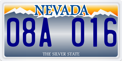 NV license plate 08A016