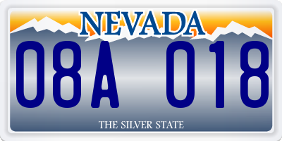 NV license plate 08A018