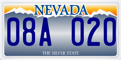 NV license plate 08A020