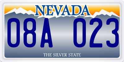 NV license plate 08A023