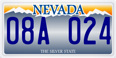 NV license plate 08A024