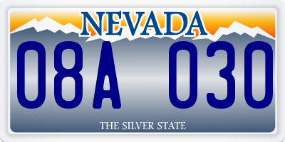 NV license plate 08A030