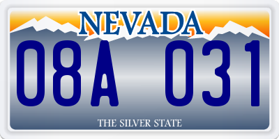 NV license plate 08A031