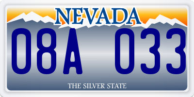 NV license plate 08A033