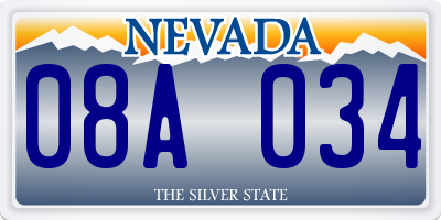 NV license plate 08A034