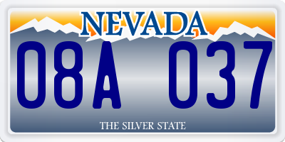 NV license plate 08A037