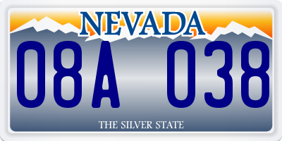 NV license plate 08A038