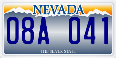 NV license plate 08A041