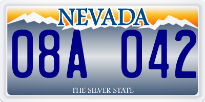 NV license plate 08A042