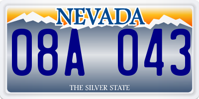 NV license plate 08A043