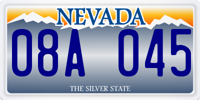 NV license plate 08A045