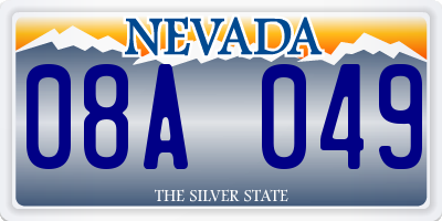 NV license plate 08A049