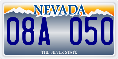 NV license plate 08A050