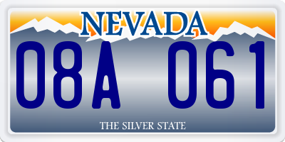 NV license plate 08A061