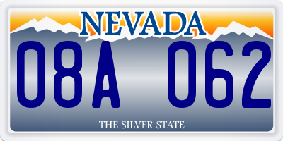 NV license plate 08A062