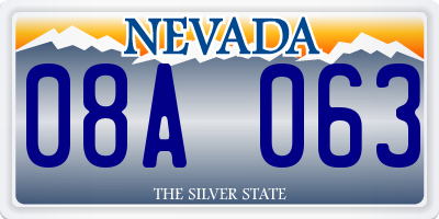 NV license plate 08A063