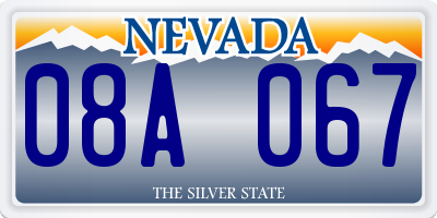 NV license plate 08A067